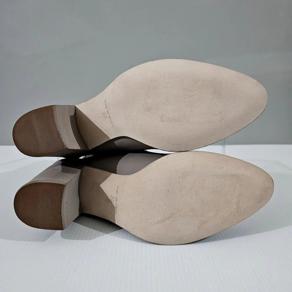 Chocolat Blu Boston Ankle Boot Womens EU 38 Taupe Gray Leather Block Heel Fall - Picture 14 of 16